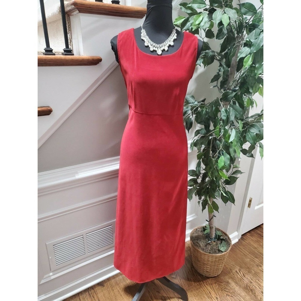K Studio Women's Red Polyester Sleeveless Scoop Neck Knee Length Dress Size 8
